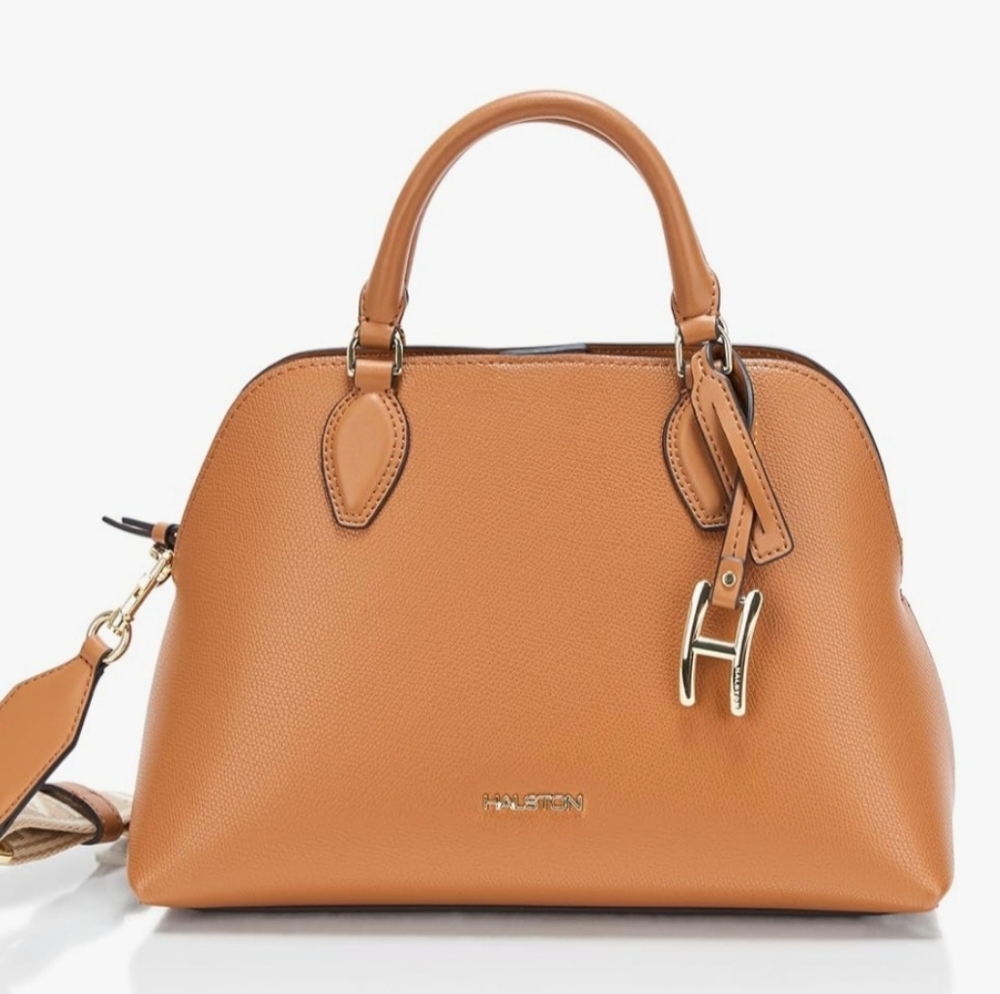 Halston Luxurious Quincy Signature Logo Top Zip Tote NEW